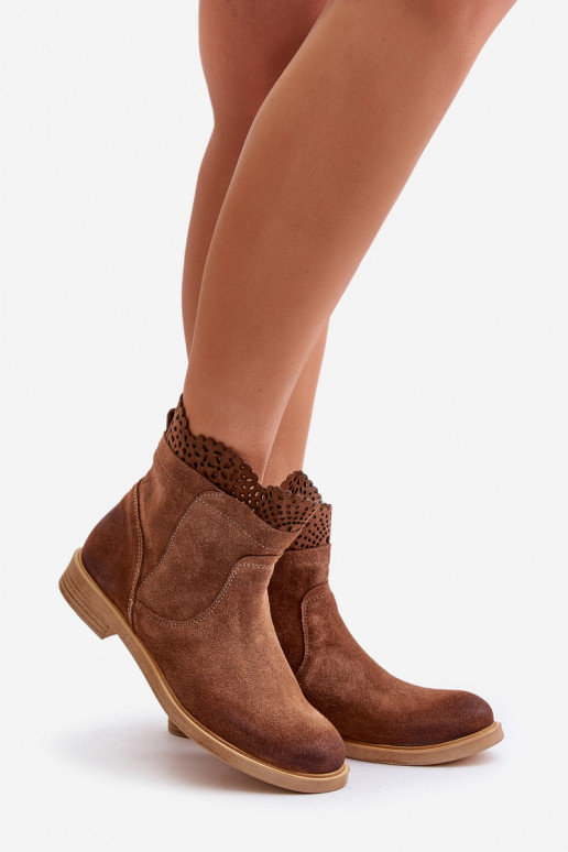 chaussures à talons bas pour femmes avec des talons larges en daim LeÀski 3624 marron chaussures à talons bas pour femmes avec des talons larges en daim LeÀski 3624 marron