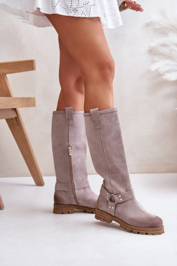 en daim bottes pour femmes Contre la route LeÀski 3615 couleur cappuccino 2