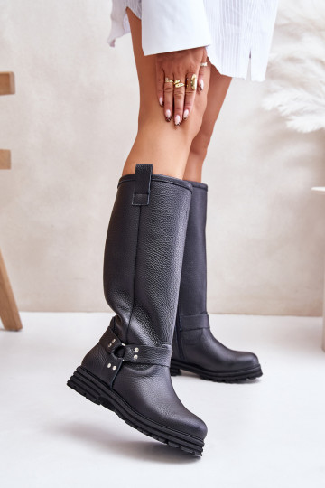 Peau bottes pour femmes Contre la route LeÀski 3615 couleur noire 2