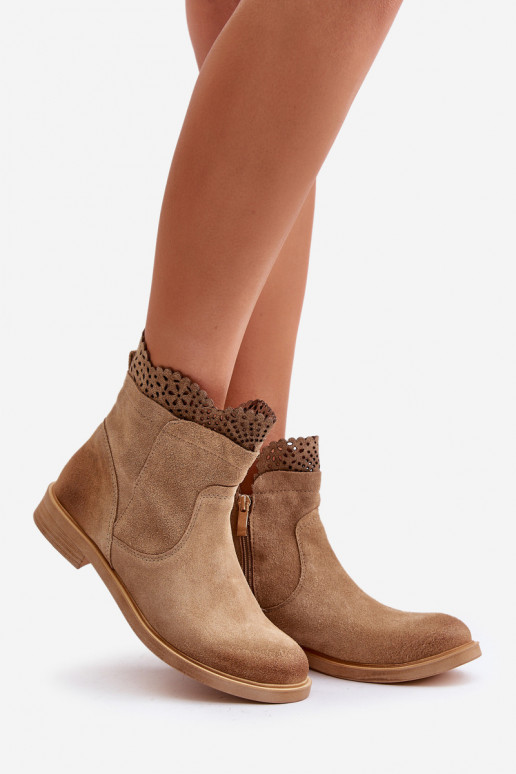 chaussures à talons bas pour femmes avec des talons larges en daim LeÀski 3624 beige chaussures à talons bas pour femmes avec des talons larges en daim LeÀski 3624 beige