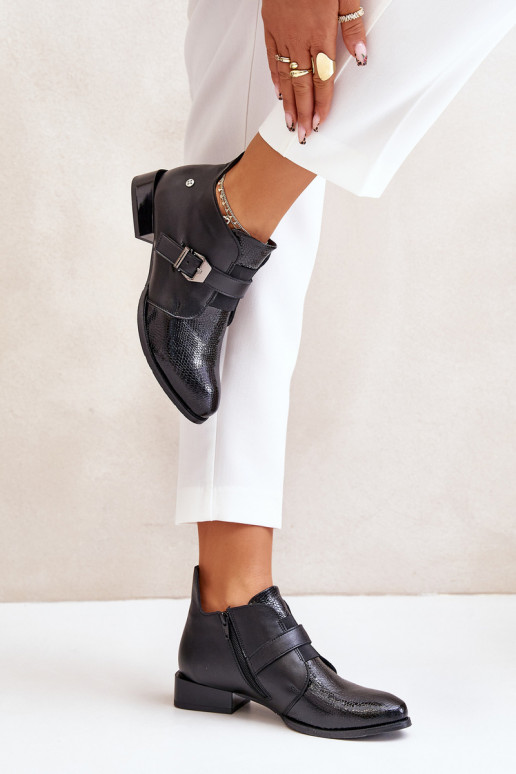 Haut Niedrig Stiefel Zum Schloss Es mussciejka 06692-01 schZuarze Farbe Haut Niedrig Stiefel Zum Schloss Es mussciejka 06692-01 schZuarze Farbe