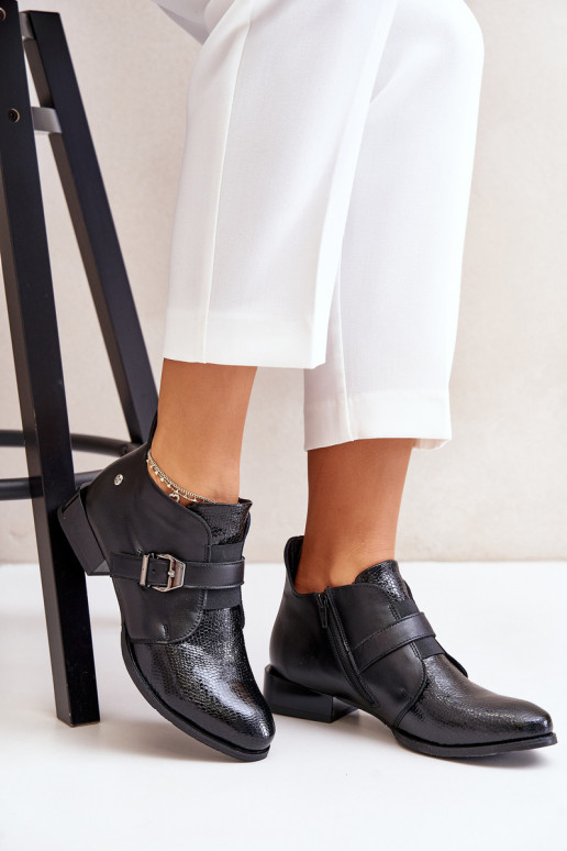 Peau Faible Bottes Au Château Il fautciejka 06692-01 couleur noire Peau Faible Bottes Au Château Il fautciejka 06692-01 couleur noire