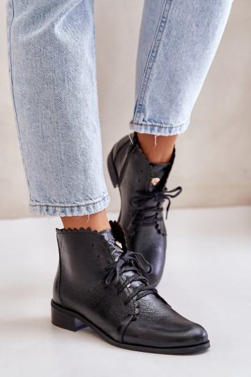 Zazoo 2964 Leer Laarzen met brede hakken zInart