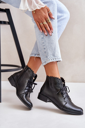 Zazoo 2964 Leer Laarzen met brede hakken zInart 2