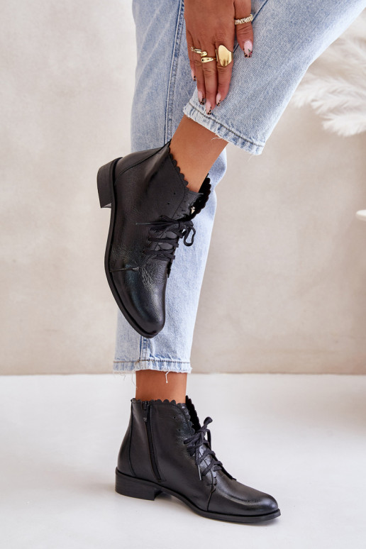 Zazoo 2964 Leer Laarzen met brede hakken zInart Zazoo 2964 Leer Laarzen met brede hakken zInart