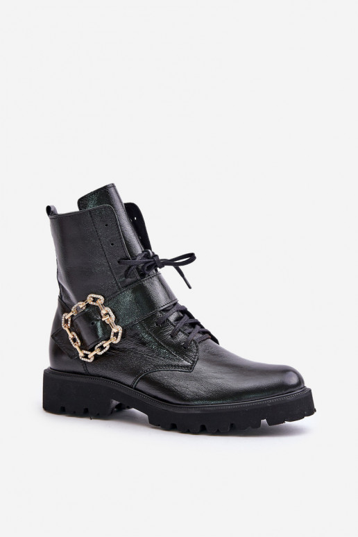 Zazoo 2951 mit Lackeffekt Stiefel dekorieren mit Schnallen schZuarze Farbe Zazoo 2951 mit Lackeffekt Stiefel dekorieren mit Schnallen schZuarze Farbe