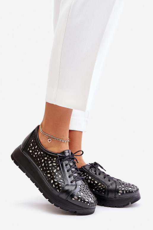 Zazoo 2973 Leer schoenen met platform met opengeInerkte elementen zInart Zazoo 2973 Leer schoenen met platform met opengeInerkte elementen zInart