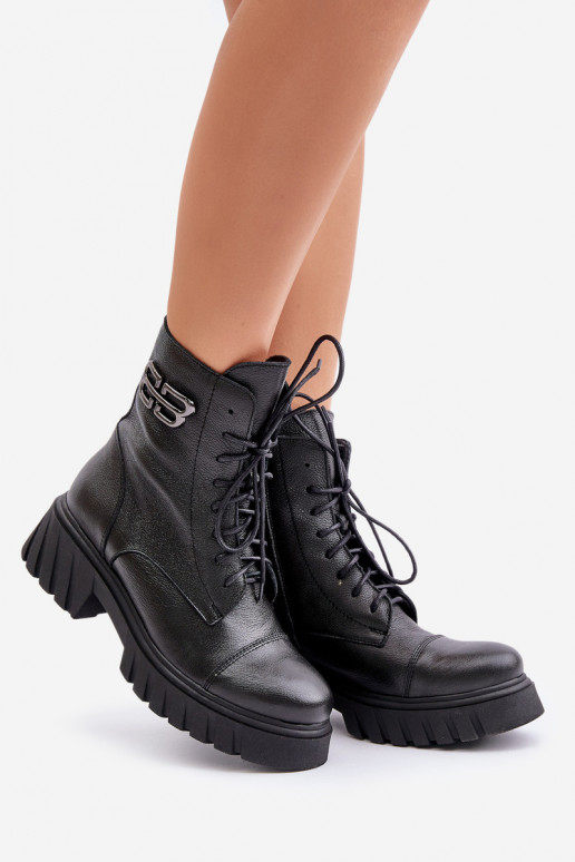 Zazoo 60486 Leer INarme veterlaarzen zInart