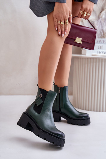Zazoo 60490 Peau réchauffer Bottes avec des ornements couleur kaki 2