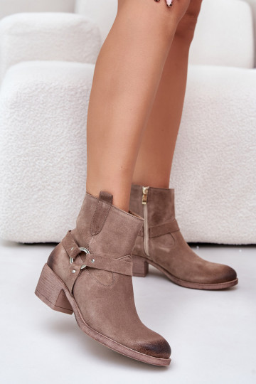 Zazoo 60477 en daim réchauffer Bottes avec des talons beige 2