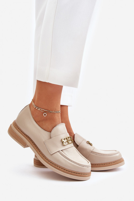 Zazoo 20174 Peau Style élégant chaussures Féminin avec des talons larges beige Zazoo 20174 Peau Style élégant chaussures Féminin avec des talons larges beige