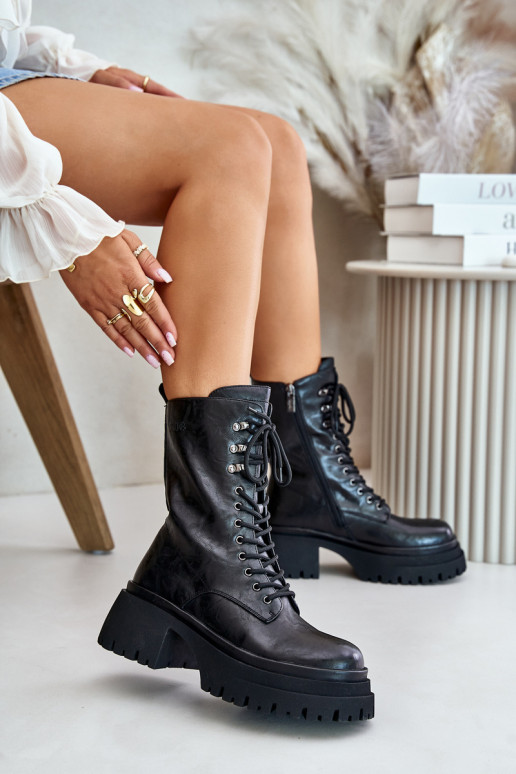 Leer Enkellaarsjes voor Inerknemers Dames opInarmen GOE OO2N4121 zInart