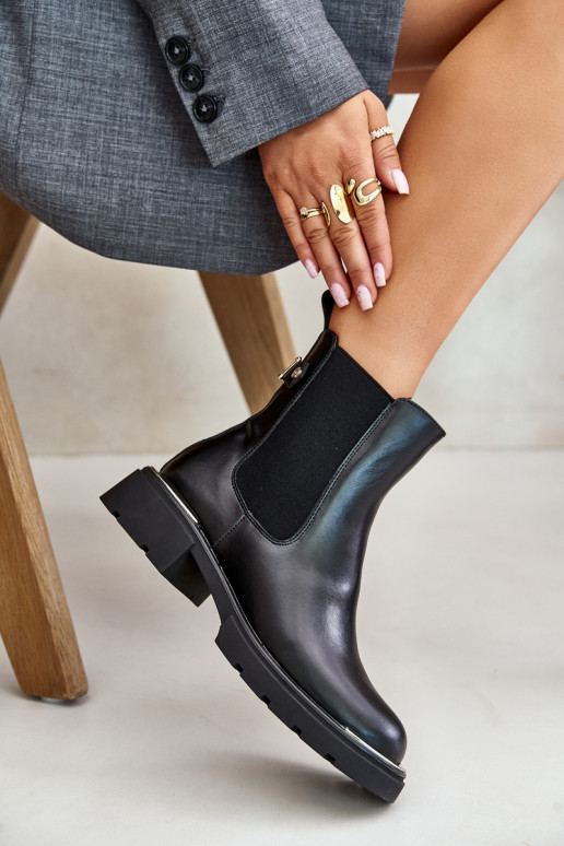 Haut stylische Stiefel Zum Schloss GOE OO2N4147-E2 schZuarze Farbe