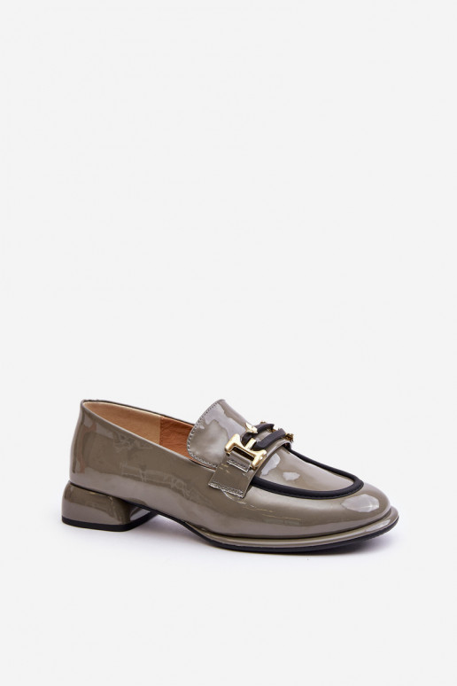 mit Lackeffekt Schuhe Feminin Klocke mit Ornamenten Artiker 55C0412 graue Farbe mit Lackeffekt Schuhe Feminin Klocke mit Ornamenten Artiker 55C0412 graue Farbe