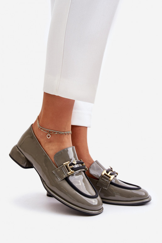 mit Lackeffekt Schuhe Feminin Klocke mit Ornamenten Artiker 55C0412 graue Farbe mit Lackeffekt Schuhe Feminin Klocke mit Ornamenten Artiker 55C0412 graue Farbe