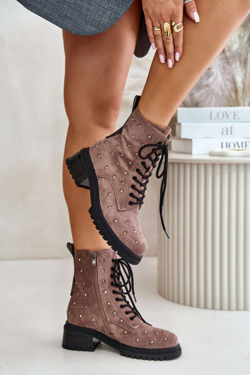 Dekoriert Arbeitsstiefeletten Feminin sich Zuarm laufen D&A MR880-017 Tonfarbe