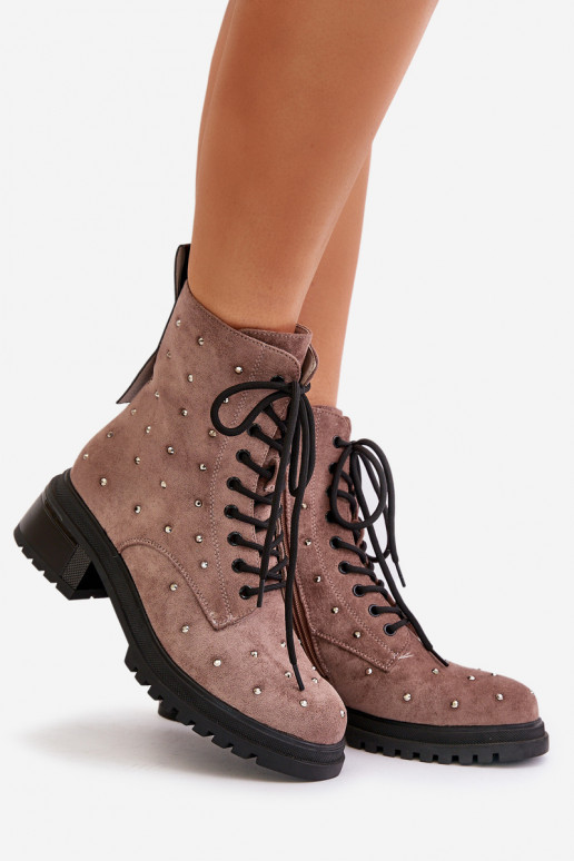 Dekoriert Arbeitsstiefeletten Feminin sich Zuarm laufen D&A MR880-017 Tonfarbe