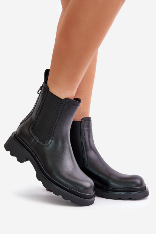 Leer stijlvolle laarzen Met Decoratieve Ketting opInarmen D&A JC42-86 zInart Leer stijlvolle laarzen Met Decoratieve Ketting opInarmen D&A JC42-86 zInart