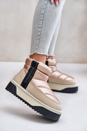 Niedrig Schneestiefel Auf dicker Sohle D.Franklin DFSH371010 Beige 2