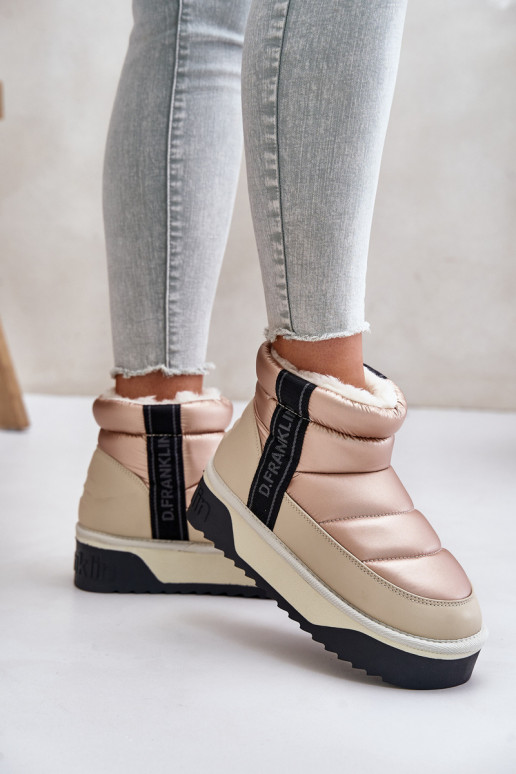 Faible Bottes de neige Sur une semelle épaisse D.Franklin DFSH371010 beige Faible Bottes de neige Sur une semelle épaisse D.Franklin DFSH371010 beige