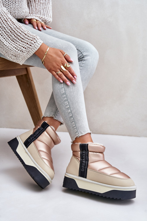 Niedrig Schneestiefel Auf dicker Sohle D.Franklin DFSH371010 Beige Niedrig Schneestiefel Auf dicker Sohle D.Franklin DFSH371010 Beige