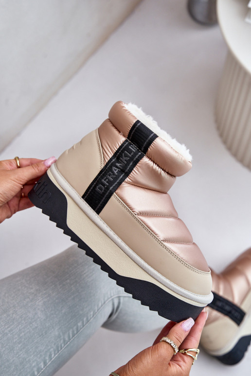 Faible Bottes de neige Sur une semelle épaisse D.Franklin DFSH371010 beige Faible Bottes de neige Sur une semelle épaisse D.Franklin DFSH371010 beige