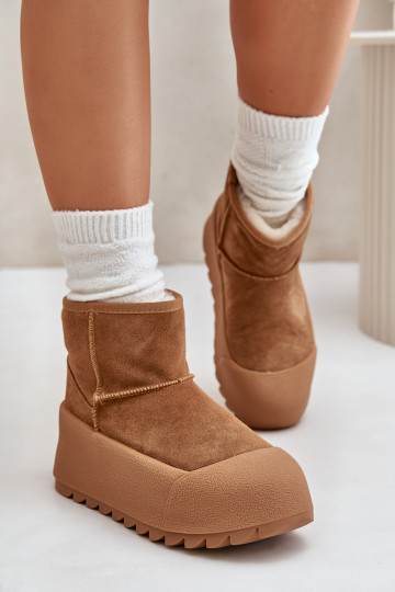 réchauffer en daim Bottes de neige avec une plateforme Big Star OO274A212 marron