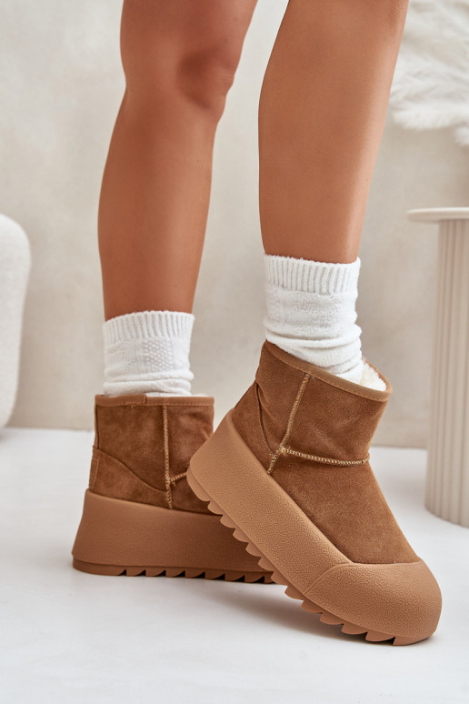 réchauffer en daim Bottes de neige avec une plateforme Big Star OO274A212 marron réchauffer en daim Bottes de neige avec une plateforme Big Star OO274A212 marron