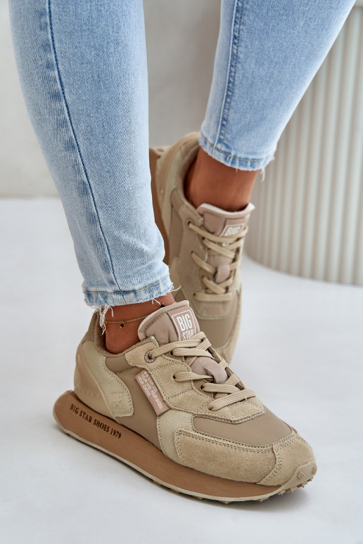 Peau Chaussures modèle baskets Féminin Big Star OO274564 Hi-Poly System beige Peau Chaussures modèle baskets Féminin Big Star OO274564 Hi-Poly System beige