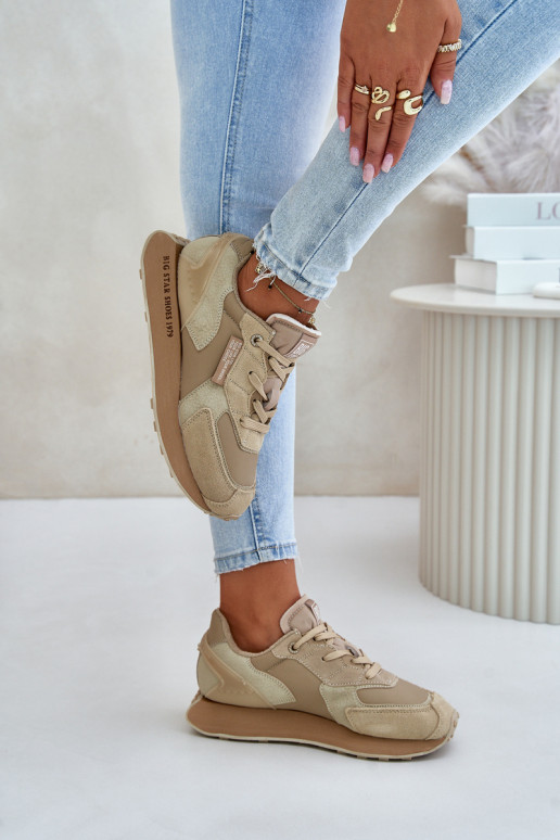Peau Chaussures modèle baskets Féminin Big Star OO274564 Hi-Poly System beige Peau Chaussures modèle baskets Féminin Big Star OO274564 Hi-Poly System beige