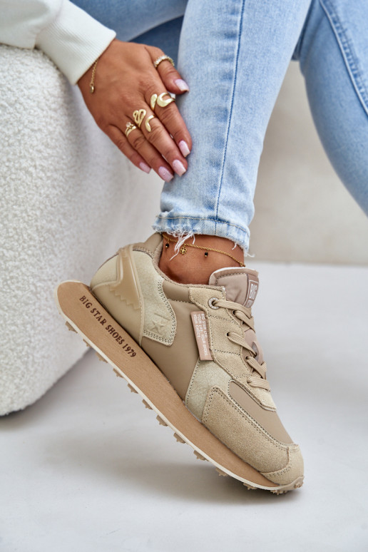 Peau Chaussures modèle baskets Féminin Big Star OO274564 Hi-Poly System beige Peau Chaussures modèle baskets Féminin Big Star OO274564 Hi-Poly System beige