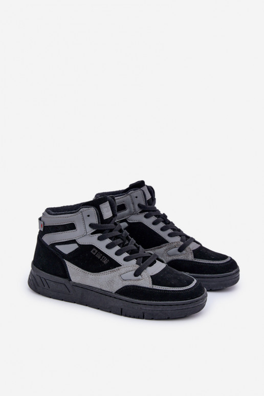 en daim Chaussures modèle baskets Mâle Big Star OO174303 Hi-Poly System Noir et-couleur grise en daim Chaussures modèle baskets Mâle Big Star OO174303 Hi-Poly System Noir et-couleur grise