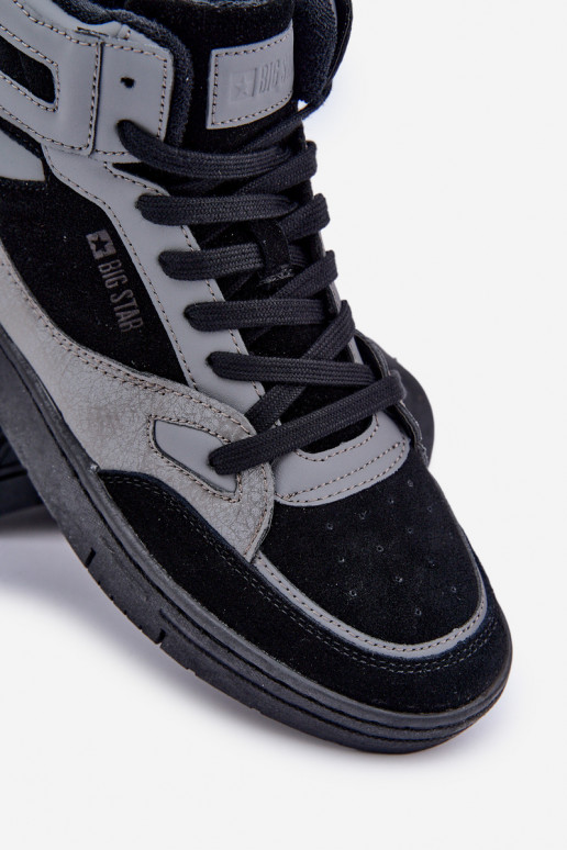 en daim Chaussures modèle baskets Mâle Big Star OO174303 Hi-Poly System Noir et-couleur grise en daim Chaussures modèle baskets Mâle Big Star OO174303 Hi-Poly System Noir et-couleur grise