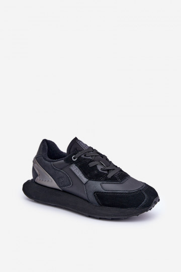 Odiniaanse sportieve heren schoenen Big Star OO174297 Hi-Poly System zwarte kleur