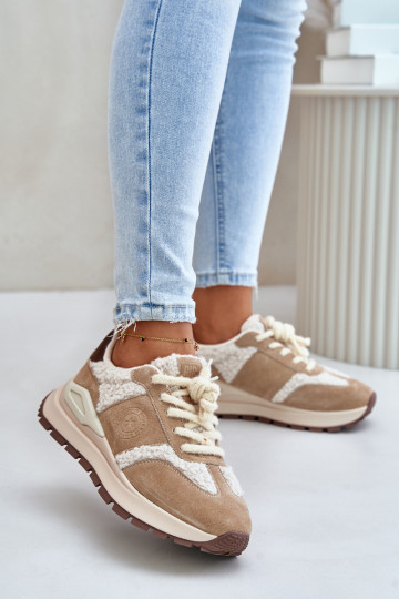opInarmen Sneakers model schoenen Dames Leer Big Star OO274A317 HI-POLY SYSTEM beige 2