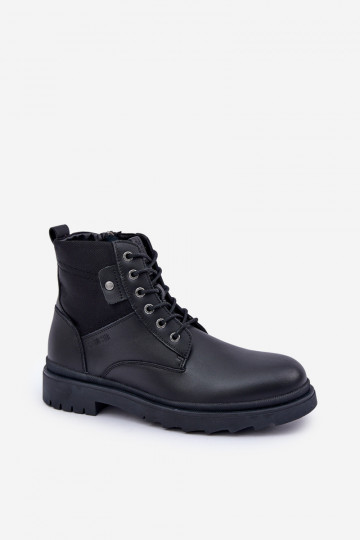 Leder Warmfutter Herren Stiefeletten Big Star OO174166 schwarz