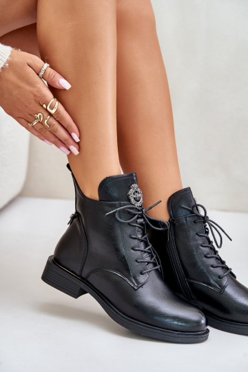 réchauffer Bottes avec des talons larges avec des ornements couleur noire Leonise 2