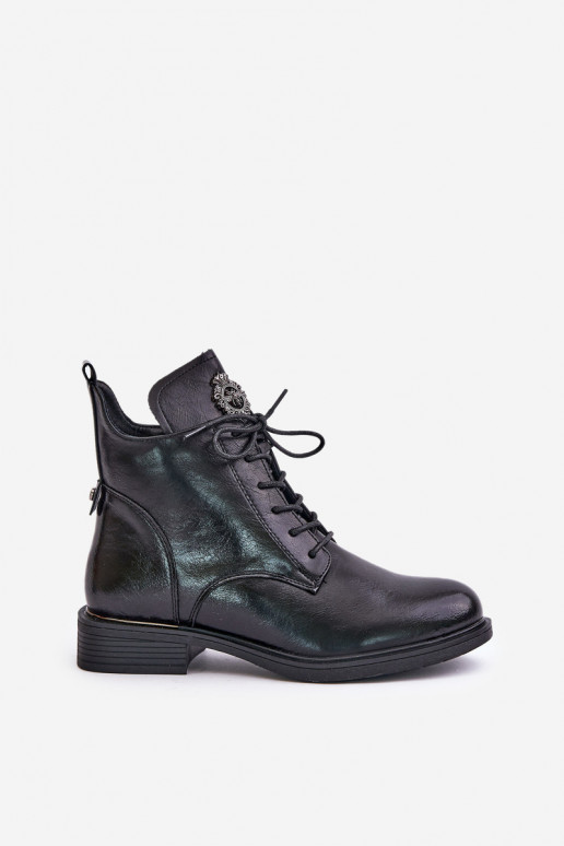 réchauffer Bottes avec des talons larges avec des ornements couleur noire Leonise réchauffer Bottes avec des talons larges avec des ornements couleur noire Leonise