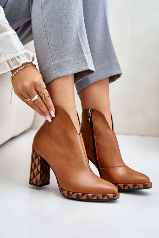 Haut Stiefel mit Absätzen Laura Messi 2836 braune Farbe