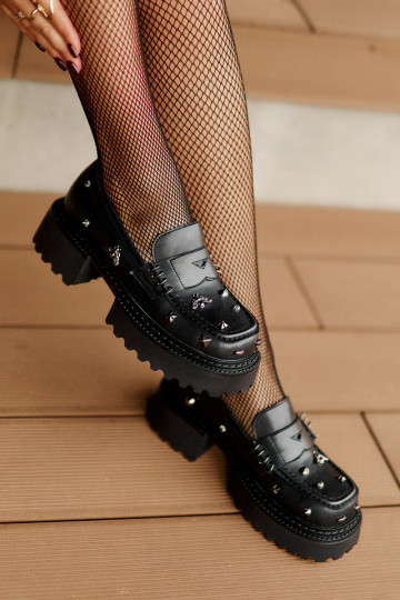Bottes en cuir pour femmes avec de jolis détails D&A MR880-102, couleur noire 2