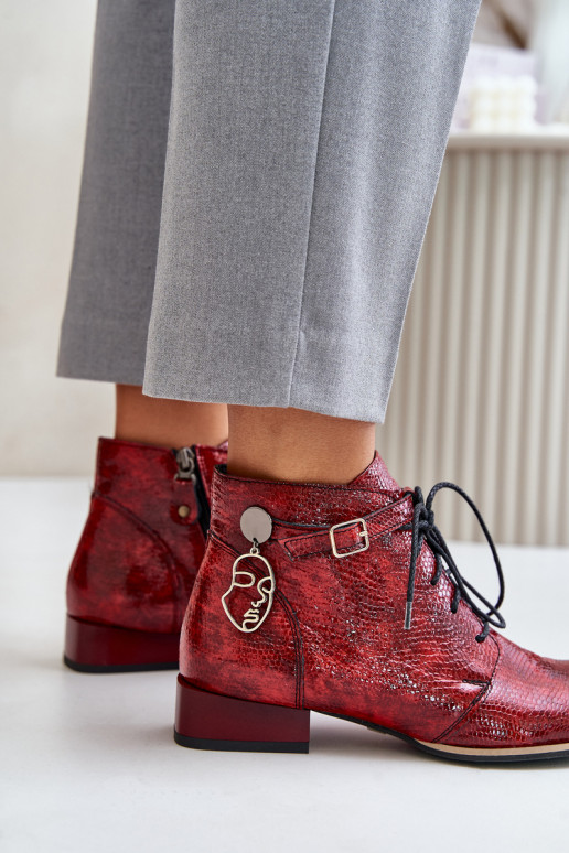 Féminin Peau avec effet vernis Bottes Chaussure Il fautciejka 5743A-08 couleur rouge Féminin Peau avec effet vernis Bottes Chaussure Il fautciejka 5743A-08 couleur rouge