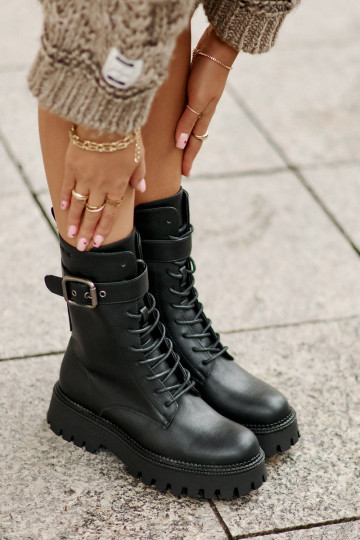 réchauffer Bottines de travail avec boucles Big Star OO274137 couleur noire 2