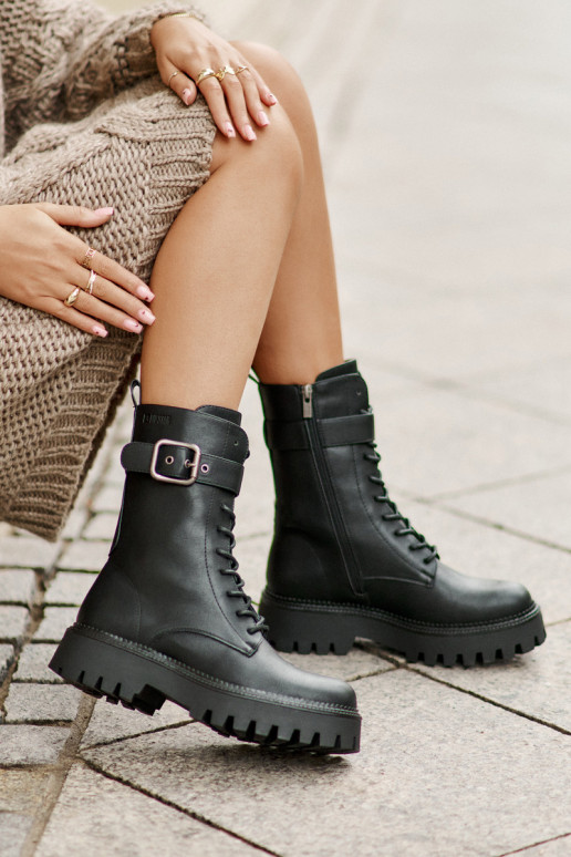 réchauffer Bottines de travail avec boucles Big Star OO274137 couleur noire