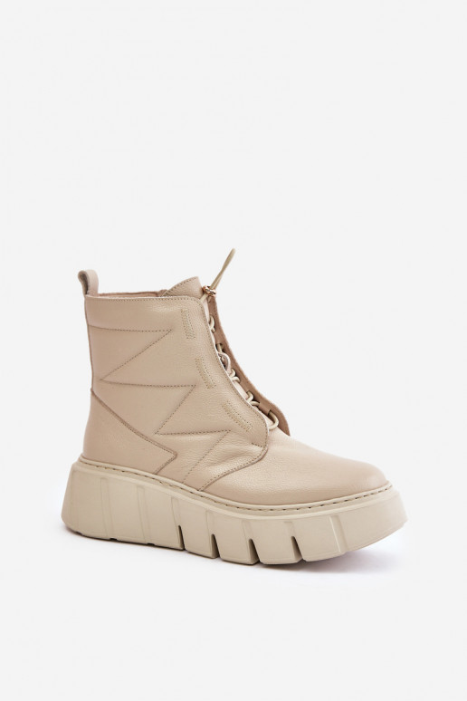 Zazoo 60472 Peau Bottes avec une plateforme I Koturnie beige Zazoo 60472 Peau Bottes avec une plateforme I Koturnie beige