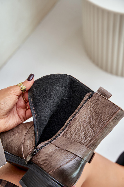 Zazoo 60480 Haut Stiefel Auf niedrigem Absatz sich Zuarm laufen braun-graue Farbe Zazoo 60480 Haut Stiefel Auf niedrigem Absatz sich Zuarm laufen braun-graue Farbe