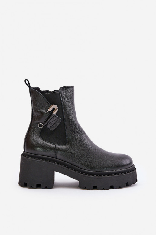 Zazoo 60490 Peau réchauffer Bottes avec des ornements couleur noire Zazoo 60490 Peau réchauffer Bottes avec des ornements couleur noire