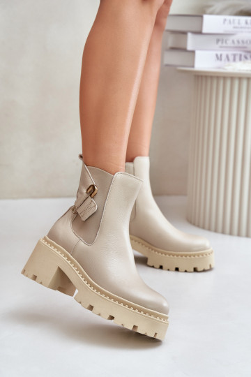 Zazoo 60490 Peau réchauffer Bottes avec des ornements couleur ivoire 2