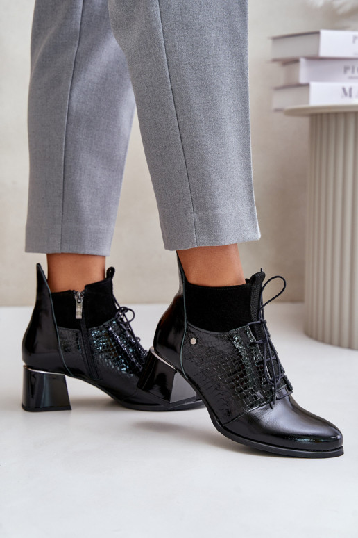 Zazoo 60503 Peau Bottes avec des talons réchauffer couleur noire Zazoo 60503 Peau Bottes avec des talons réchauffer couleur noire