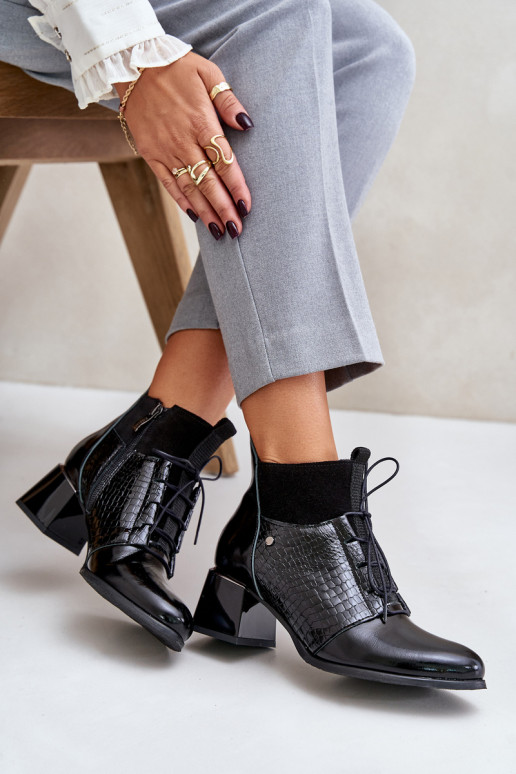 Zazoo 60503 Peau Bottes avec des talons réchauffer couleur noire Zazoo 60503 Peau Bottes avec des talons réchauffer couleur noire