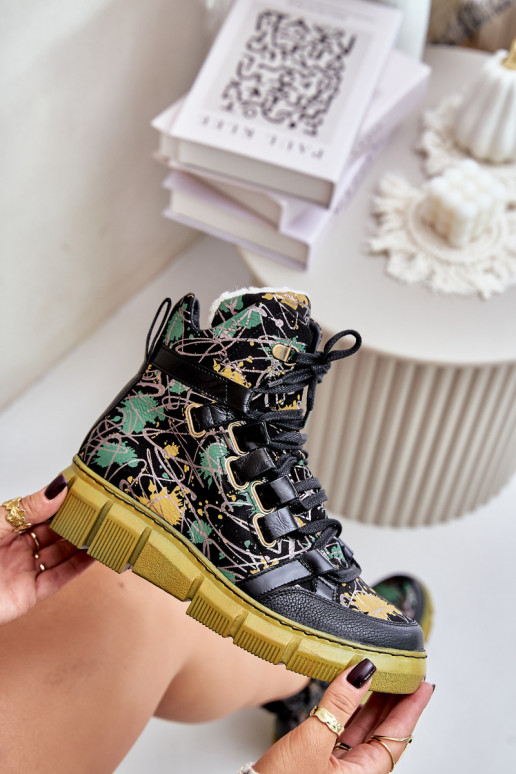 Haut gleichschenklig Schnürstiefel Es mussciejka 06158-07 Gelb --schZuarze Farbe Haut gleichschenklig Schnürstiefel Es mussciejka 06158-07 Gelb --schZuarze Farbe